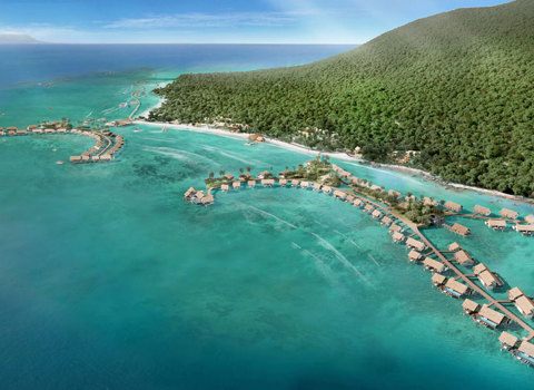 An Overwater Resort between the Jungle and Beach